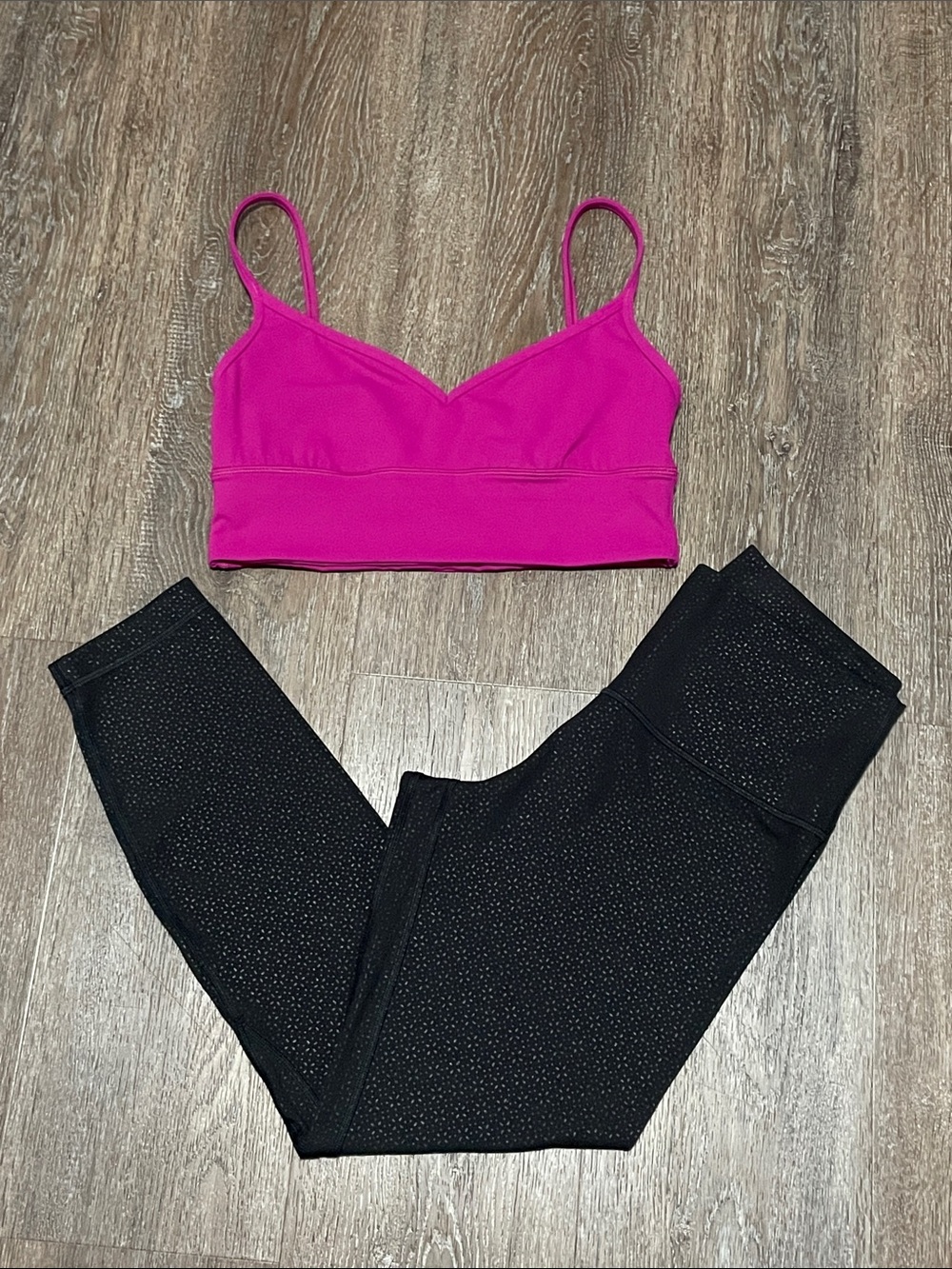 Like New Lululemon Pink/Black Align Set Size 8